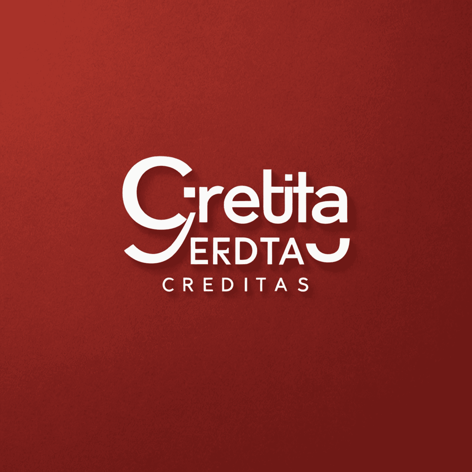 Logo Creditas - červené pozadí s bílým textem